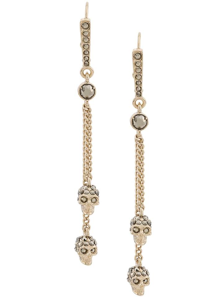 Alexander Mcqueen Thin Orecchinichain Earrings - Gold