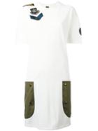 Mr & Mrs Italy Multi-patches T-shirt Dress, Women's, Size: 42, White, Cotton/polyester/viscose