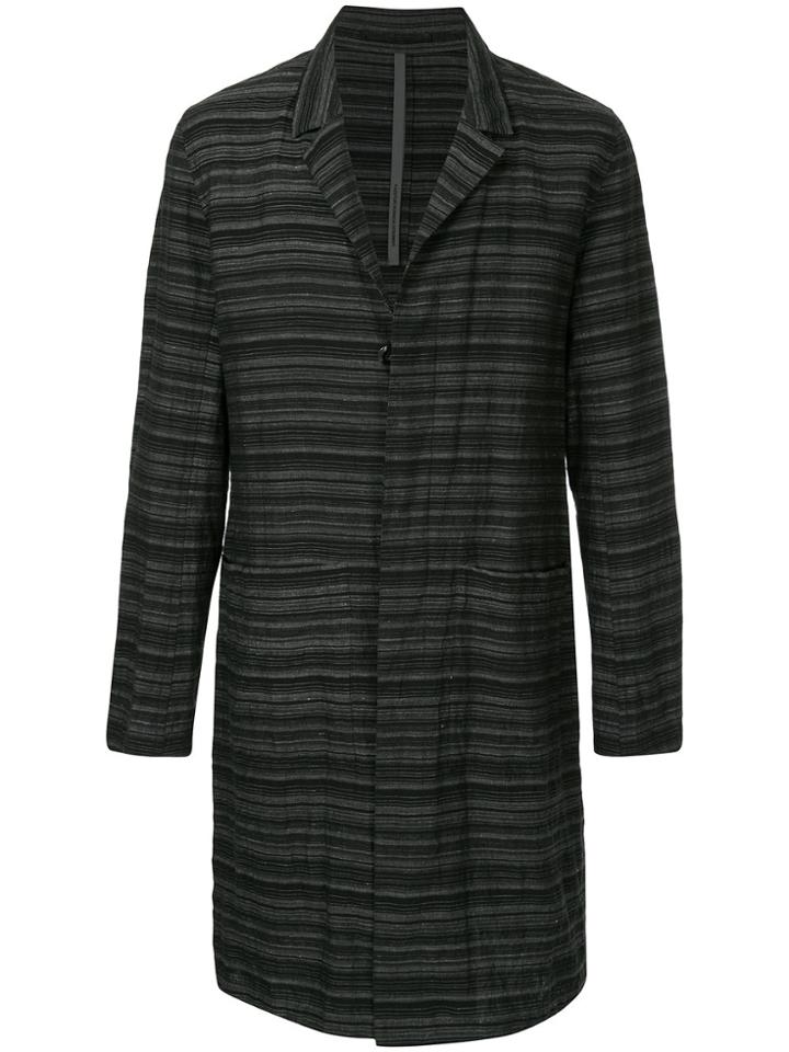 Kazuyuki Kumagai Striped Coat - Black