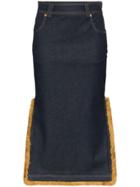 Versace High-waisted Denim Midi-skirt - Blue