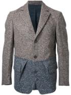 Wooster + Lardini Flap Pockets Knit Blazer, Men's, Size: 48, Grey, Nylon/wool