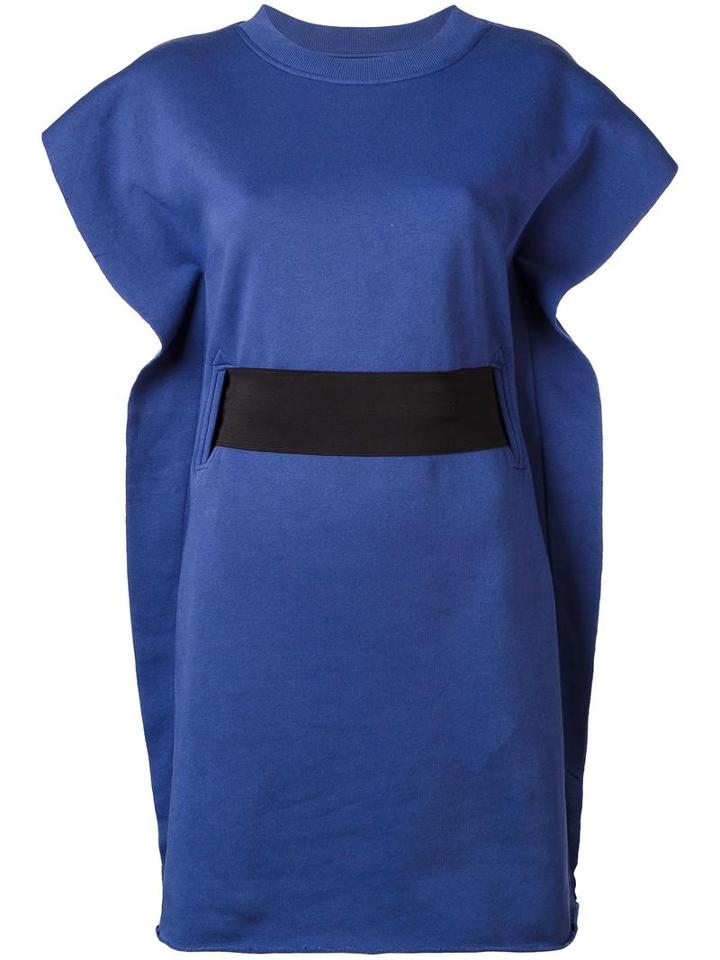 Mm6 Maison Margiela Belted Dress, Women's, Size: Xs, Blue, Cotton/spandex/elastane