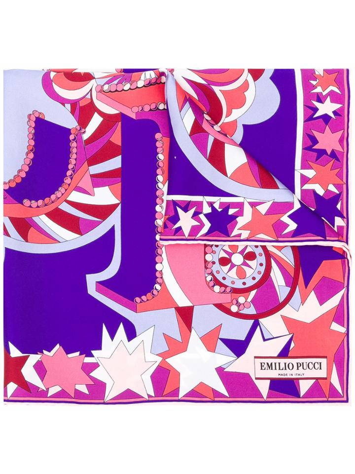 Emilio Pucci Abstract Print Scarf - Purple