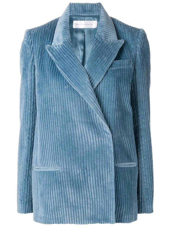 Victoria Victoria Beckham Corduroy Fitted Blazer - Blue