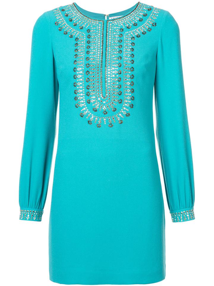 Trina Turk Stud And Sequin Detailed Dress - Blue