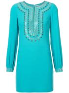 Trina Turk Stud And Sequin Detailed Dress - Blue