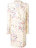 Ermanno Scervino Floral Print Double-breasted Coat - White