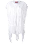 Di Liborio - Fringed T-shirt - Women - Cotton - 38, White, Cotton