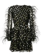 Valentino Embellished Polka-dot Mini Dress - Black