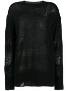 R13 Ripped Oversized Cashmere Sweater - Black