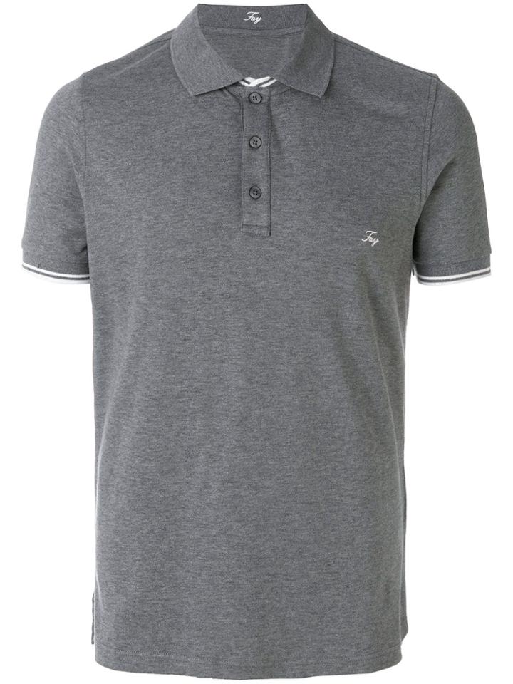 Fay Classic Logoed Polo Shirt - Grey