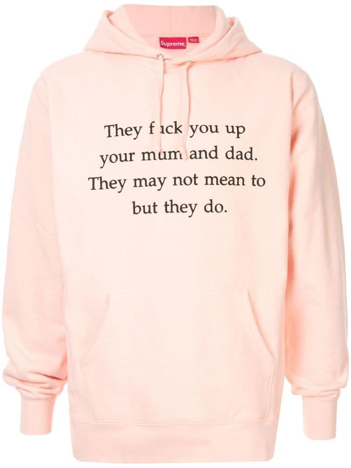 Supreme Slogan Hoodie - Pink