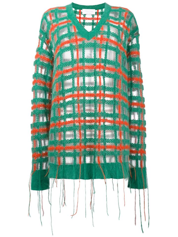 Esteban Cortazar Checked V-neck Jumper - Multicolour