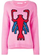 Chinti & Parker Scorpion Print Sweater - Pink & Purple