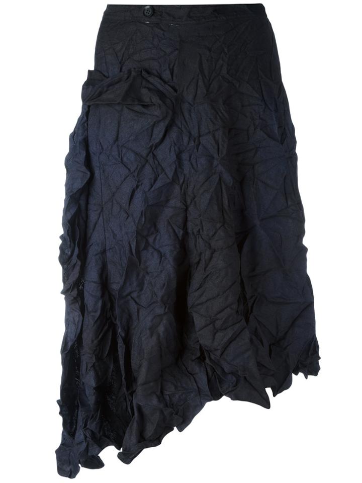 Yohji Yamamoto Asymmetric Midi Skirt - Blue