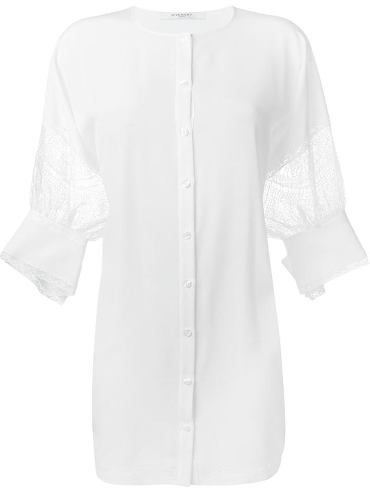 Givenchy Floral Lace Detail Lose Tunic, Women's, Size: 36, White, Silk/cotton/polyamide