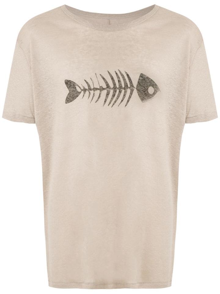 Osklen Spine Print Ribbed T-shirt - Neutrals