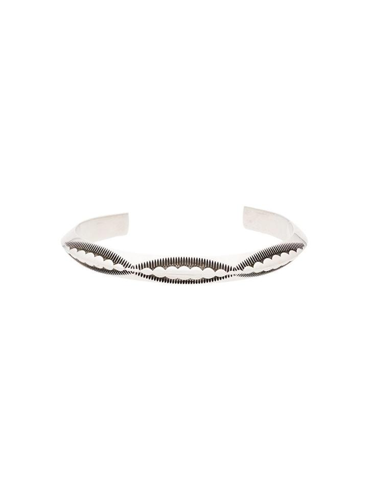 Saint Laurent Etch Cuff Bracelet - Silver