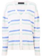 The Elder Statesman Striped Cardigan - White