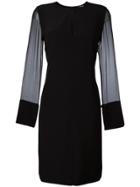 Givenchy Sheer Sleeve Shift Dress - Black