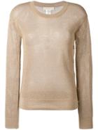 Michael Michael Kors Mesh Jumper, Women's, Size: Small, Nude/neutrals, Cotton/acrylic/polyester/metal