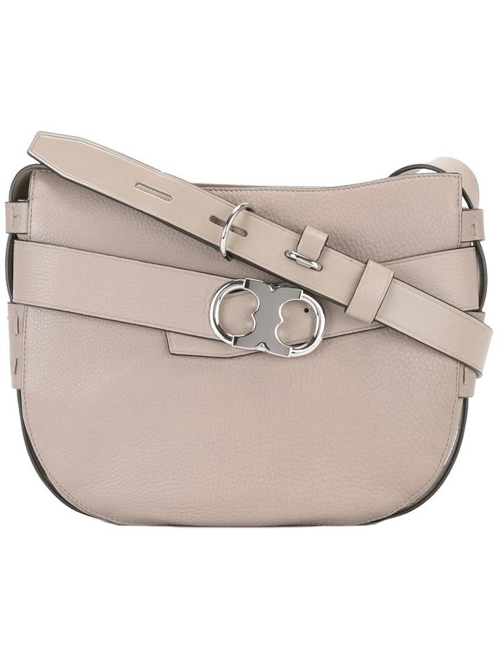 Tory Burch Front Buckle Crossbody Bag, Nude/neutrals, Leather