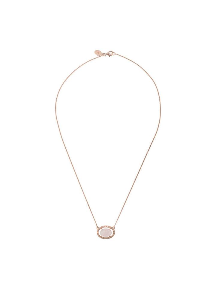 V Jewellery Oval Quartz Necklace - Pink