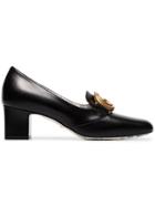 Gucci Black Victoire 55 Gg Logo Leather Loafers