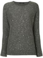 Fabiana Filippi Sequined Knit Sweater - Grey
