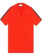 Gucci Oversize Viscose Shirt With Web - Orange