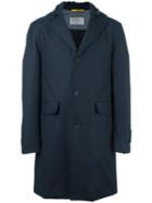 Canali Hooded Coat, Men's, Size: 52, Blue, Wool/cupro/polyester/cotton