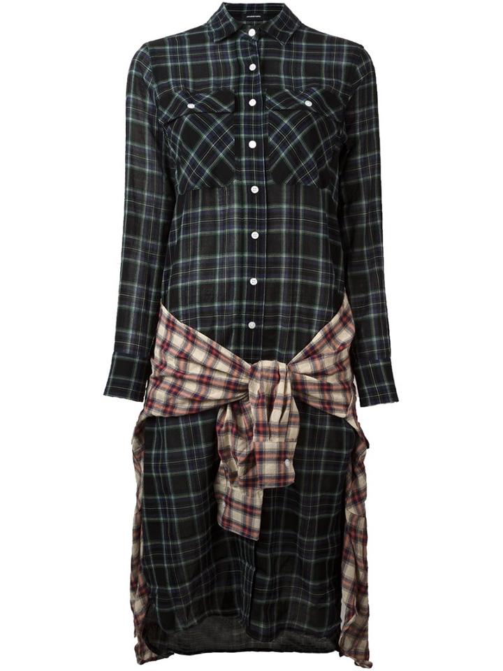 R13 'plaid Grunge' Dress, Women's, Size: Small, Black, Cotton/nylon/spandex/elastane