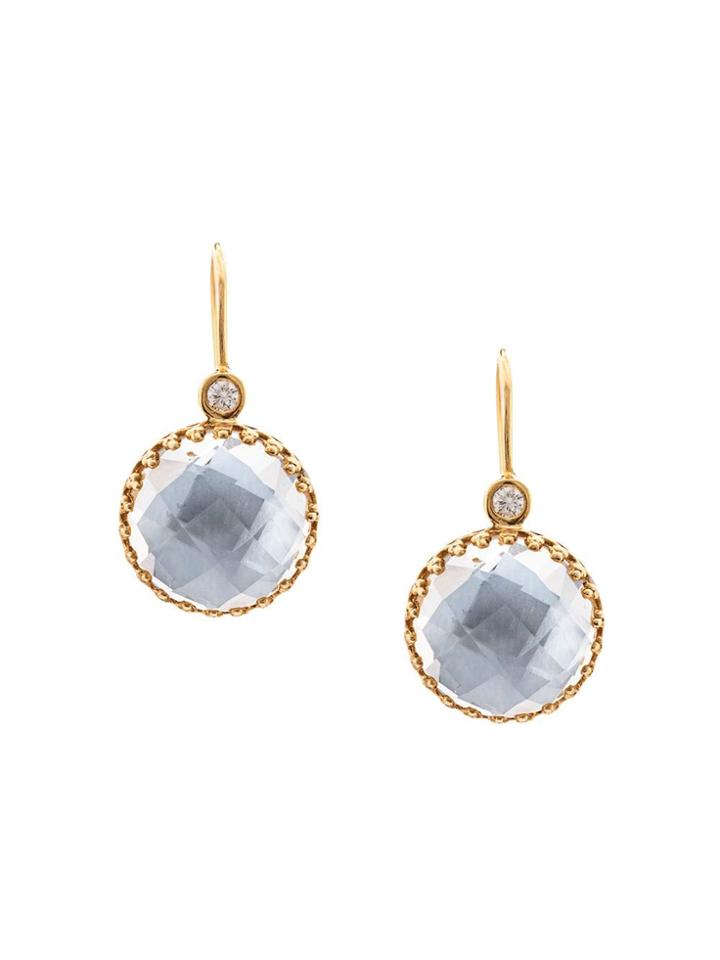 Larkspur & Hawk 18kt Yellow Gold Carriage Cover Ice Quartz And Diamond