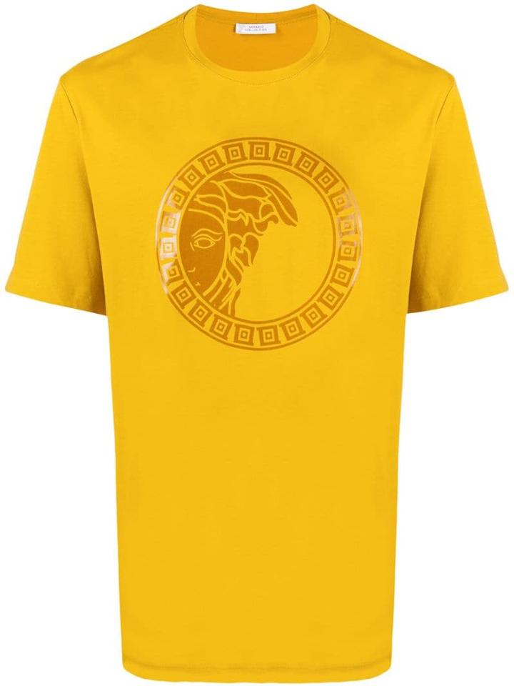 Versace Collection Printed Logo T-shirt - Yellow