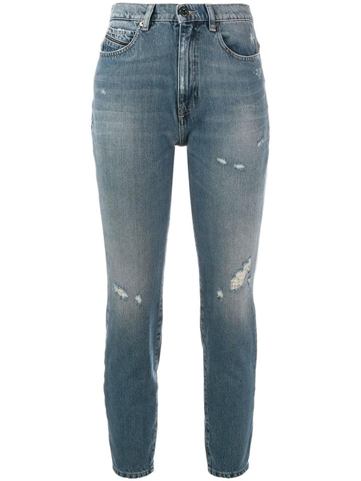 Diesel Black Gold Cropped Skinny Jeans - Blue