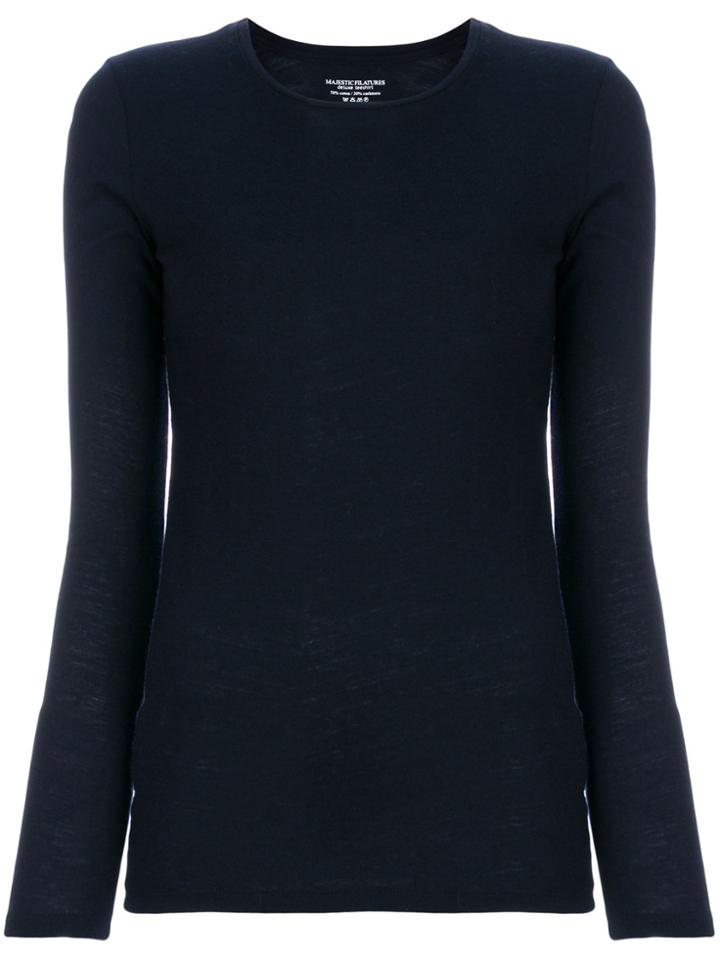 Majestic Filatures Round-neck Knitted Top - Blue