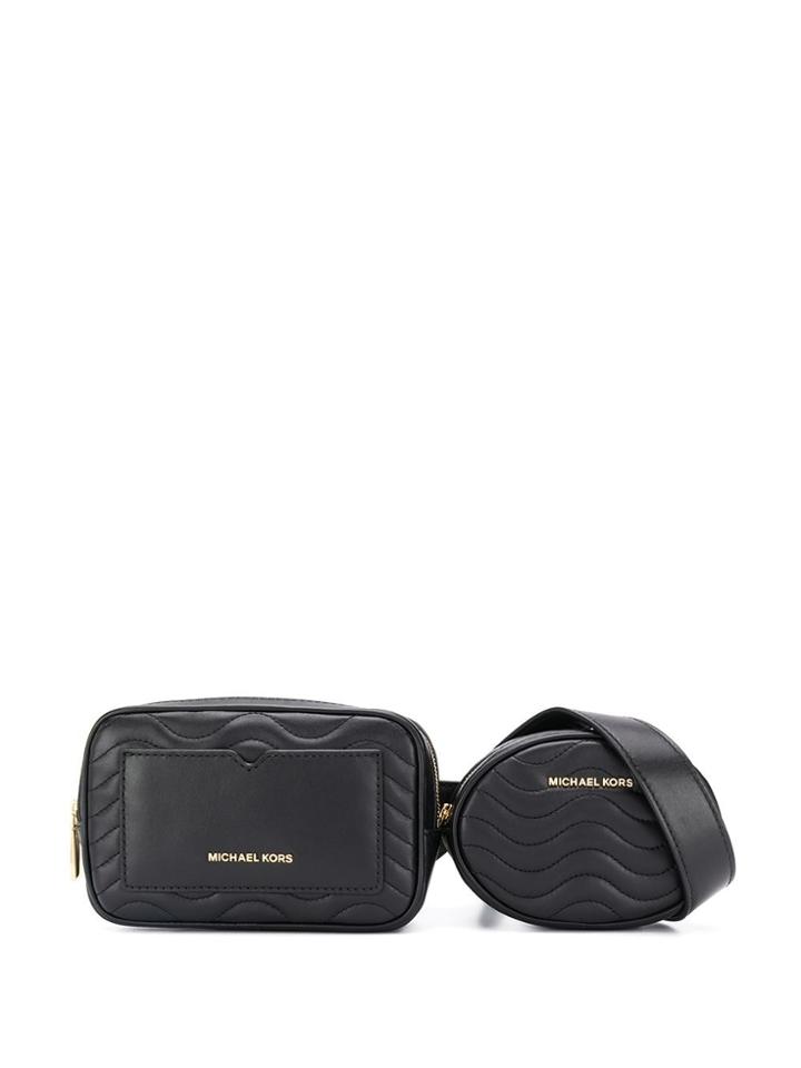 Michael Michael Kors Quilted Logo Plaque Belt Bag - Black