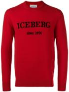 Iceberg Contrast Logo Jumper - Red