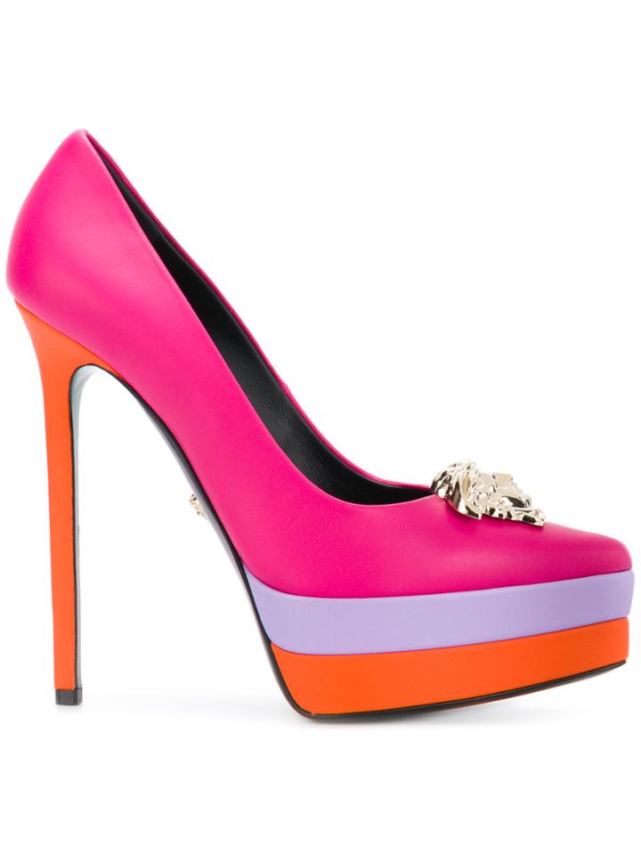 Versace Platform Medusa Pumps - Pink & Purple