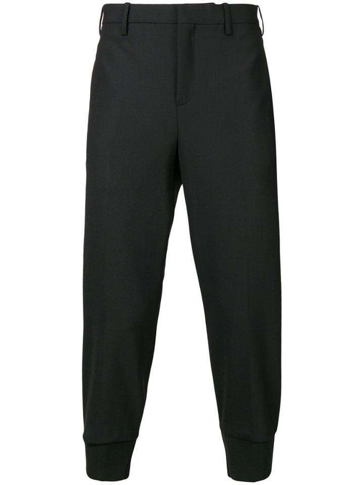 Neil Barrett Cropped Tapered Trousers - Black