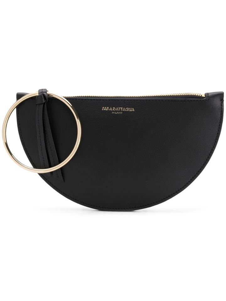 Sara Battaglia Half-moon Clutch Bag - Black