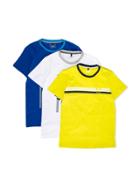 Armani Junior Branded Set Of Three T-shirts - Blue