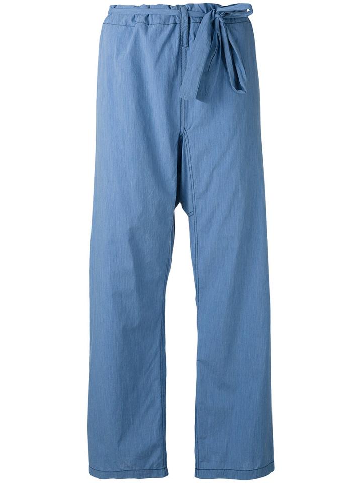 Hache - Loose-fit Trousers - Women - Cotton - 44, Blue, Cotton