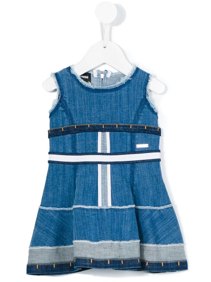 Dsquared2 Kids - Sleeveless Denim Dress - Kids - Cotton/spandex/elastane - 12 Mth, Blue