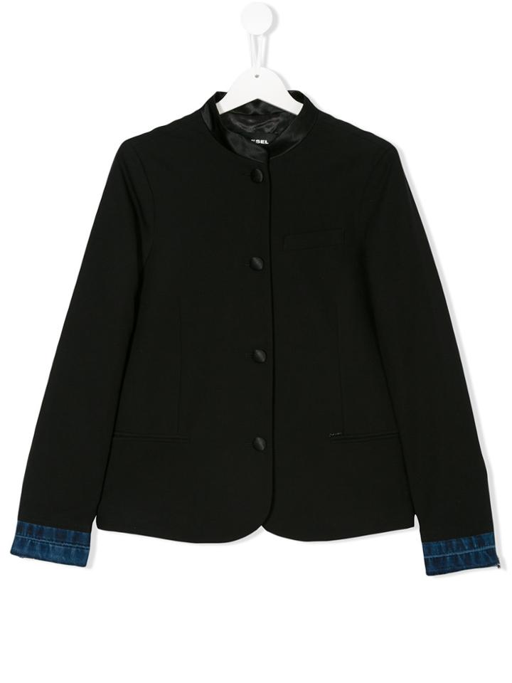 Diesel Kids Denim Detail Jacket - Black