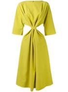 N Duo - Knotted Cut Out Dress - Women - Cotton/polyester - 40, Green, Cotton/polyester