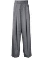 Wooyoungmi Pleated Wide-leg Trousers, Men's, Size: 48, Grey, Wool