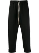 Alchemy Drawstring Cropped Track Trousers - Black