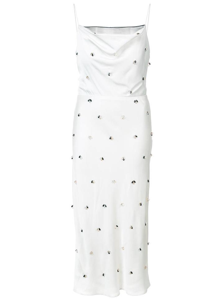 Jason Wu Beaded Cowl Neck Dress - White