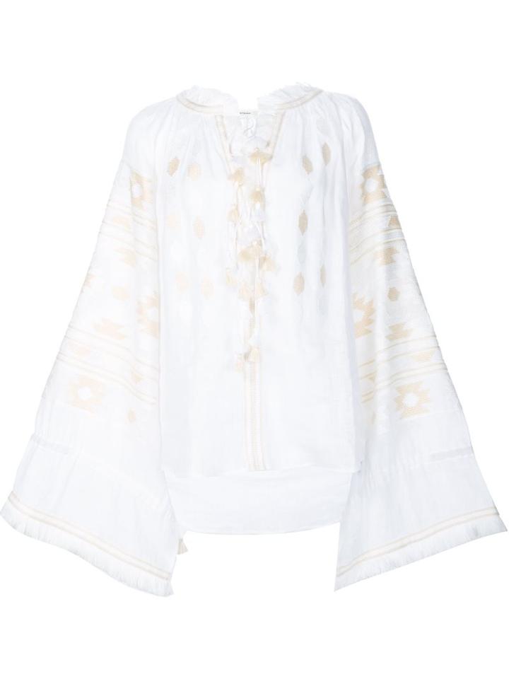 Vita Kin Embroidered Tasseled Blouse